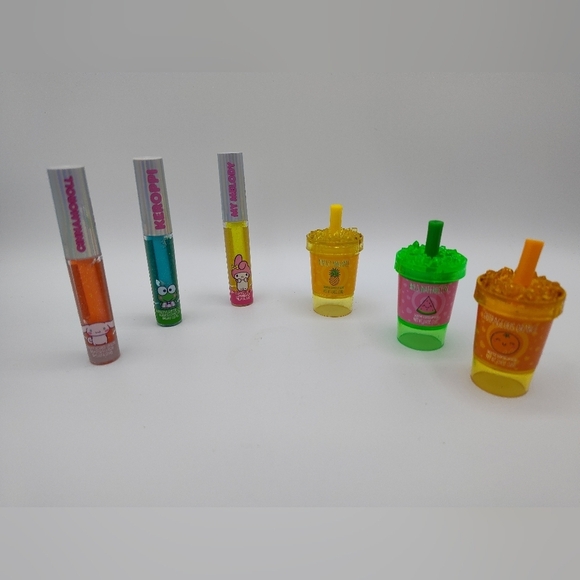 Sanrio Other - Sanrio Lip Gloss Trio Boba Cup Lip Balms Set Cinnamoroll Keroppi My Melody